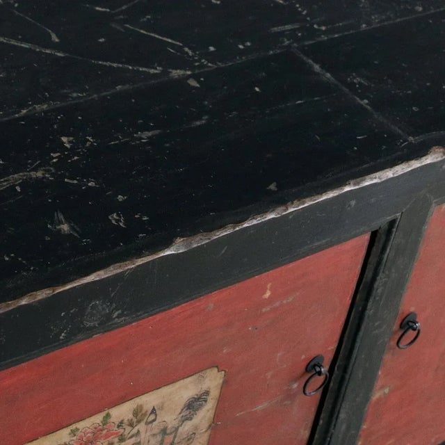 Red and Black Gansu Storage Cabinet, 1890s For Sale - Image 3 of 6