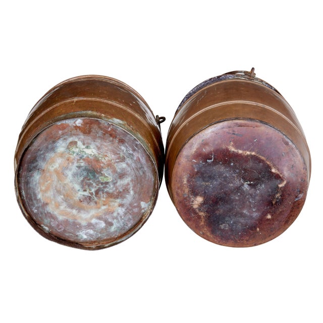19th Century Copper Buckets, Set of 2 For Sale - Image 4 of 8