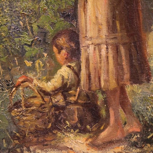 Italian School, Landscape with Figure Painting, 1914, Oil on Canvas For Sale - Image 6 of 16