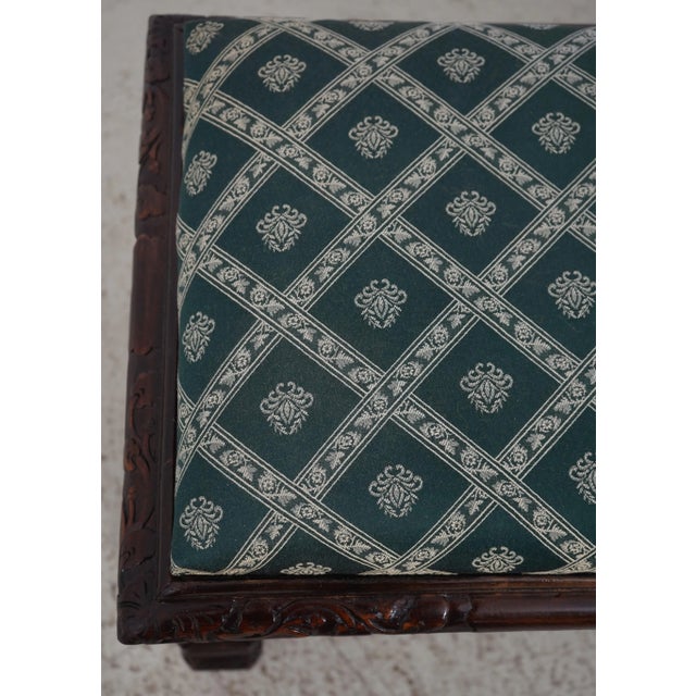 Ornately Carved 6 Leg Revival Style Window Bench For Sale - Image 10 of 12