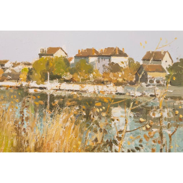1980s Gerard Passet - La Seine a Travers Les Hautes Herbes Signed Oil Painting For Sale - Image 5 of 8
