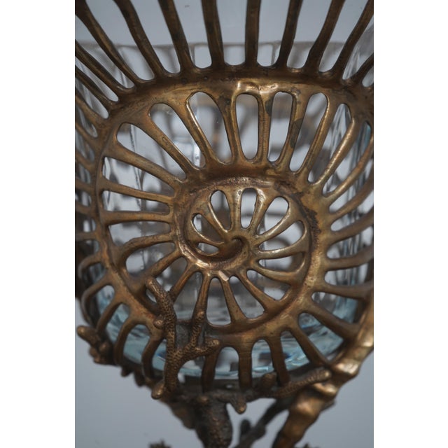 1990s Castilian Bronze & Porcelain Seahorse Design Center Piece For Sale - Image 12 of 15