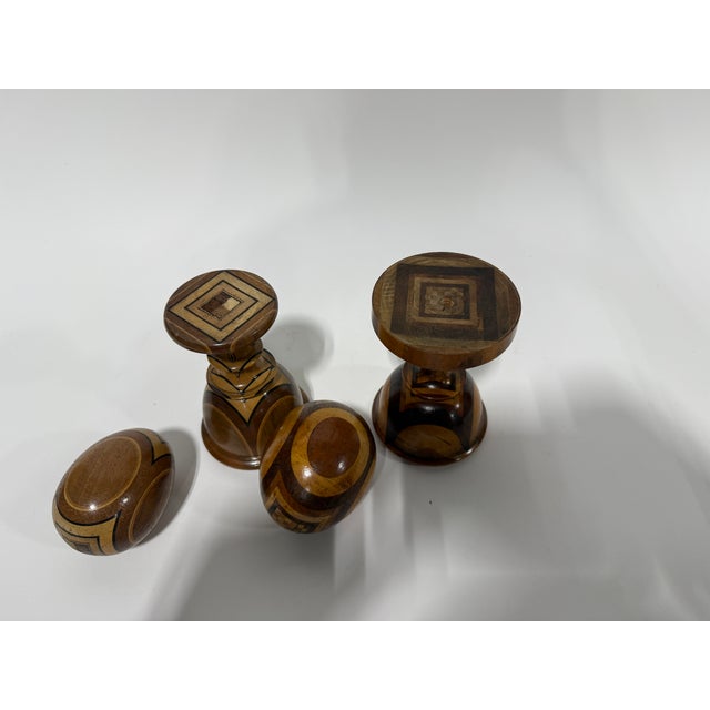 Brown English Treenware Darning Eggs With Stands, C. 1900 & Later For Sale - Image 8 of 9