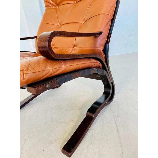 Norwegian Cognac Leather Lounge Chair by Oddvin Rykken, 1960s For Sale - Image 12 of 13