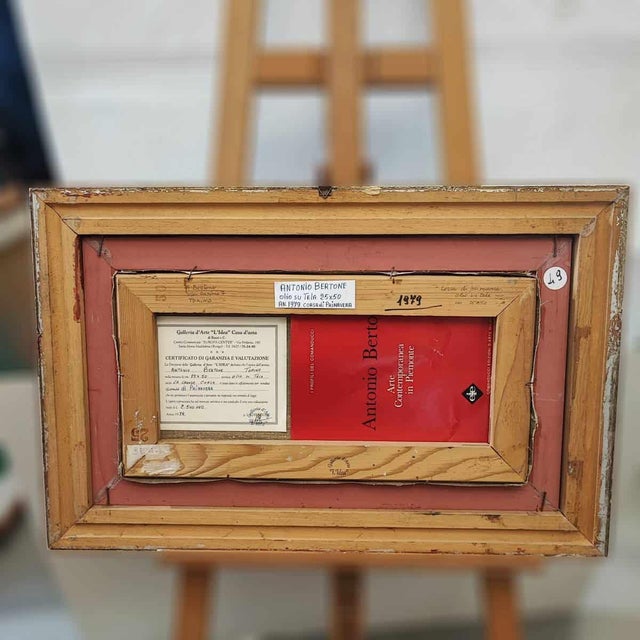 Textile After Antonio Bertone, Spring Race, 1979, Oil Painting on Canvas For Sale - Image 7 of 11