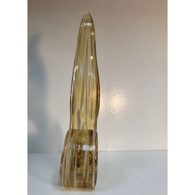 1990s Vintage MCM Murano Style Art Glass Sculpture Abstract For Sale - Image 5 of 5