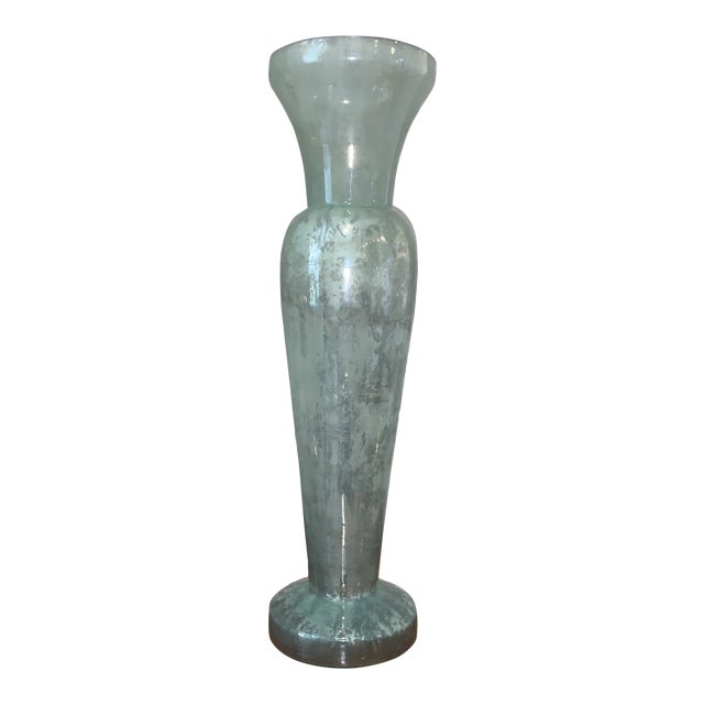 Tall Blue Green Glass Vase Chairish