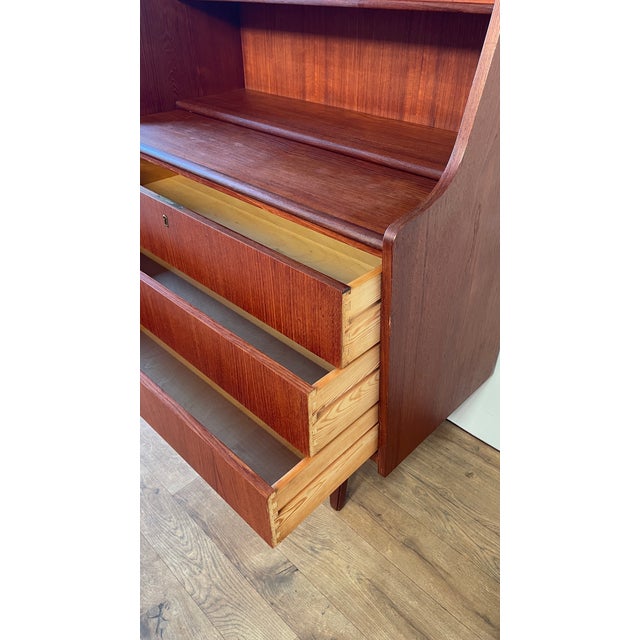 Mid-Century Danish Teak Bureau with Pull-Out Desk and Drawers, 1960s For Sale - Image 17 of 18