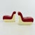 Animal Skin Mid-Century Space Age Lounge Chair in Red Leather & Fiberglass Shell, Germany, 1970s For Sale - Image 7 of 18