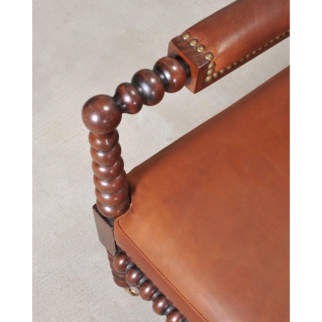 Pair of Ralph Lauren New Bohemian Leather Spindle Chairs For Sale - Image 11 of 18