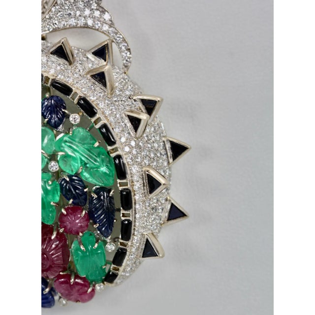 1970s Tutti Frutti 18k Brooch Pendant For Sale In Los Angeles - Image 6 of 10