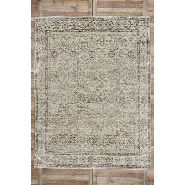 Beige Antique Persian Mahal Rug - 09'03 X 12'00 For Sale - Image 8 of 9