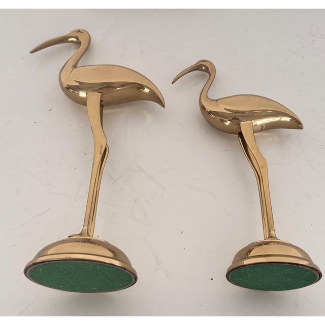 Vintage Italian Brass Cranes, 1970s, Set of 2 For Sale - Image 6 of 13