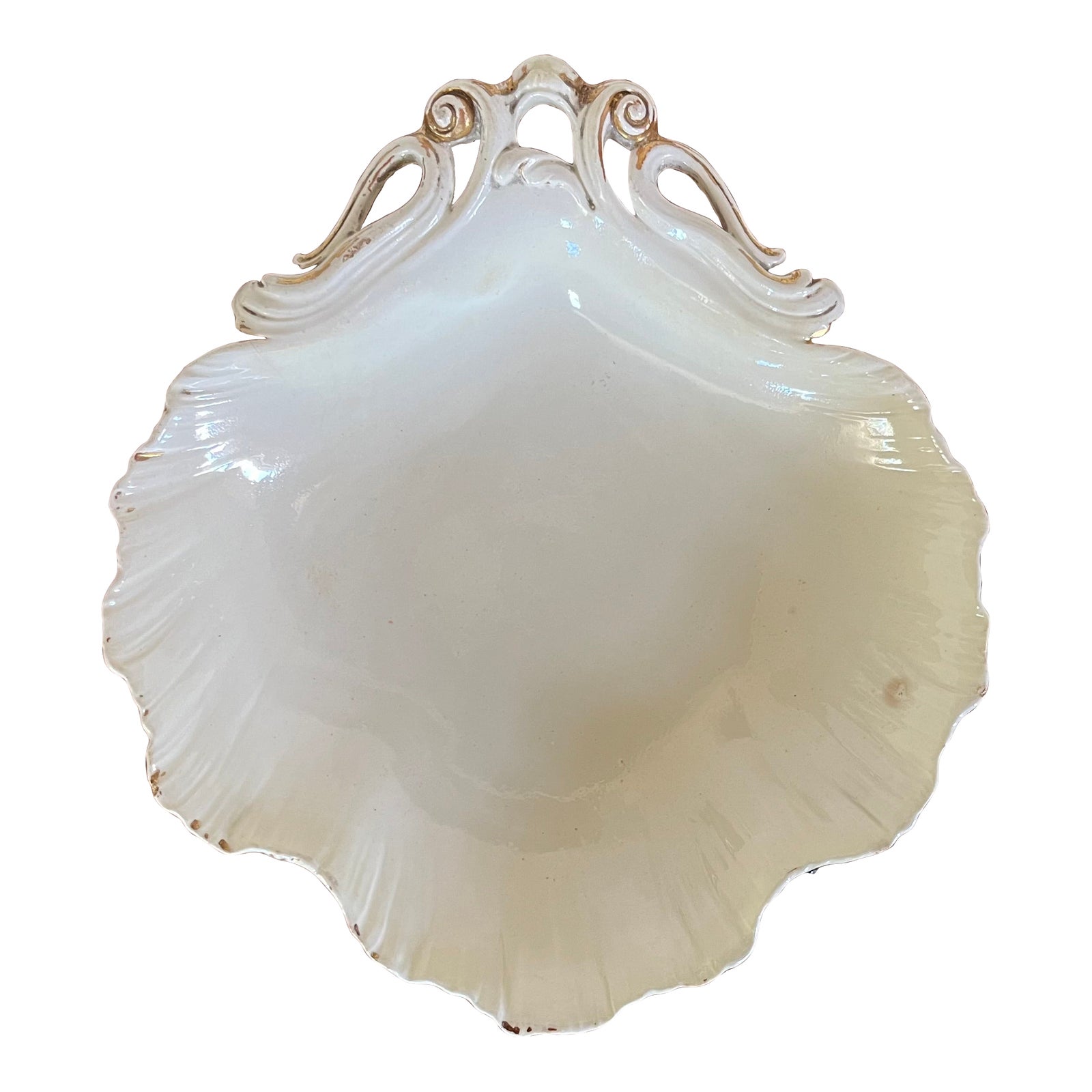 Antique 18th Century Wedgwood Creamware Rococo Sea Shell Form Dish With ...