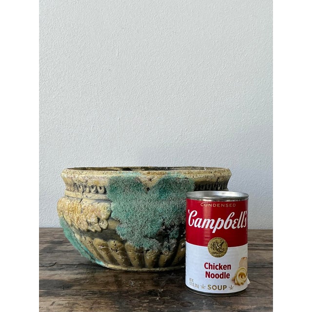 Vintage Patinated Moss Roses Planter For Sale - Image 4 of 12