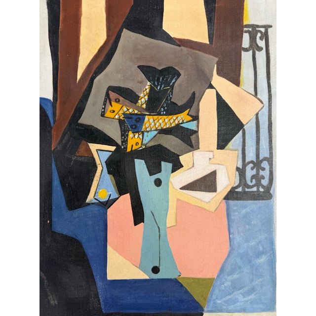 Mid 20th Century Mid 20th Century Cubist Still Life With Fish For Sale - Image 5 of 9