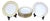 French Porcelain Gold Detailing Lamandinoise Dinner Service, 1970s, Set of 12 For Sale