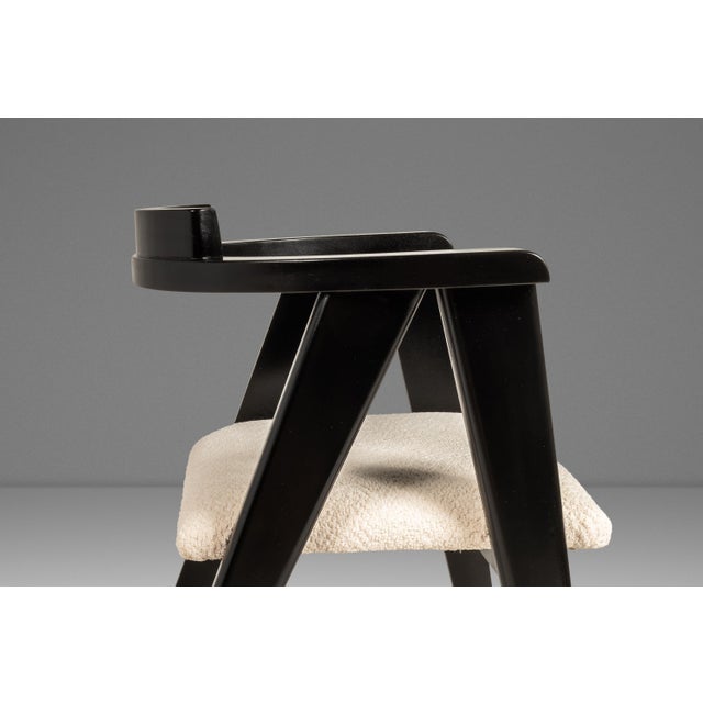 Set of Four (4) Bespoke Compass Dining Chairs in the Manner of Alan Gould for Knoll in Bouclé Upholstery, Usa, C. 1950's For Sale - Image 9 of 18