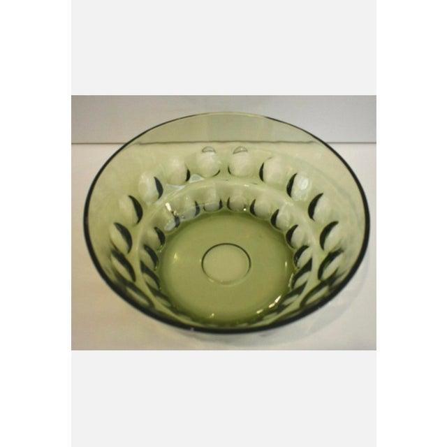 Vintage Hazel-Atlas Green Glass Salad Serving Bowl For Sale - Image 6 of 9