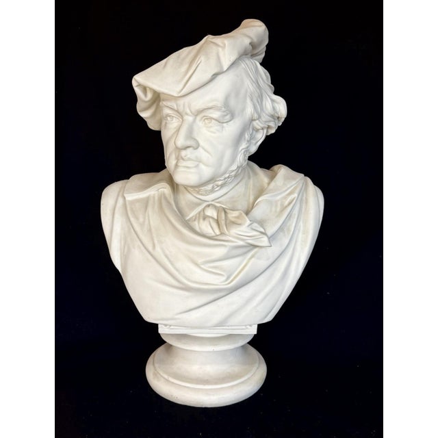 Rare EXTRA LARGE Antique Parian RICHARD WAGNER Bisque Portrait Bust Statue R.&L. For Sale - Image 16 of 16