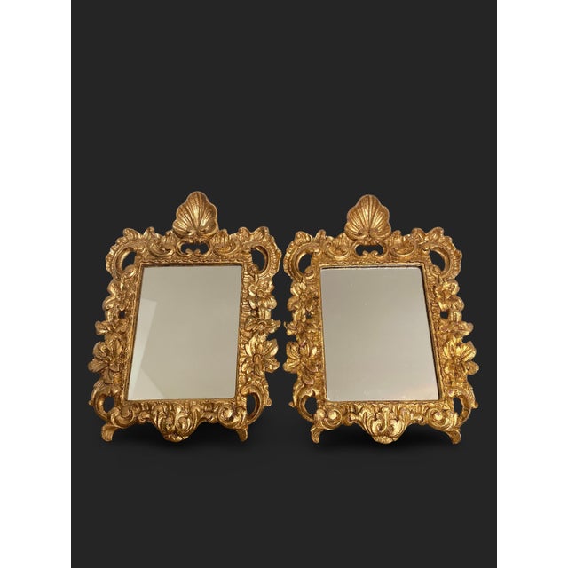 Regency Mirrors in Gilded Wood with Gold Leaf, 1950s, Set of 2 For Sale - Image 11 of 11
