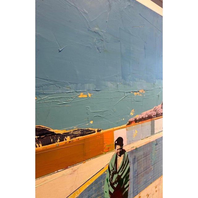 Dan Parry-Jones, Beach Pool, Acrylic and Mixed Media on Board, 2024, Framed For Sale - Image 6 of 9