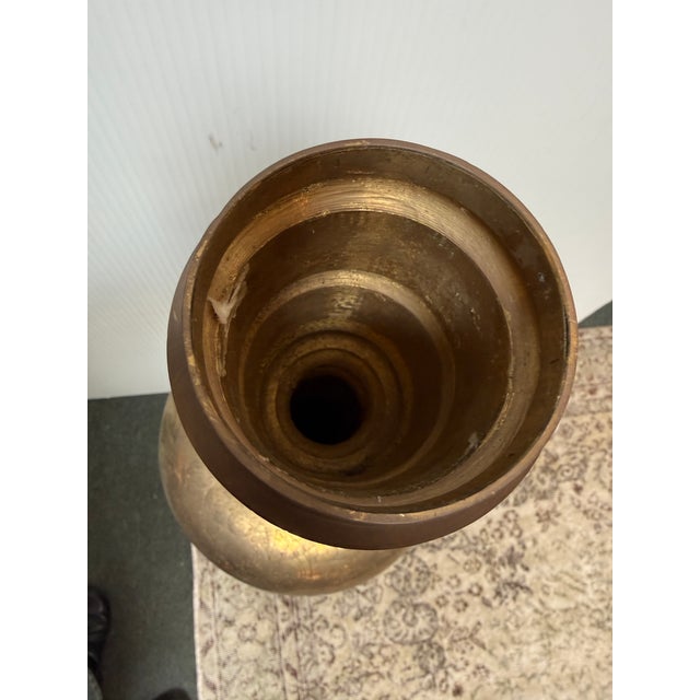 Moroccan Hand Etched Brass Candle Holder, Vintage For Sale - Image 10 of 12
