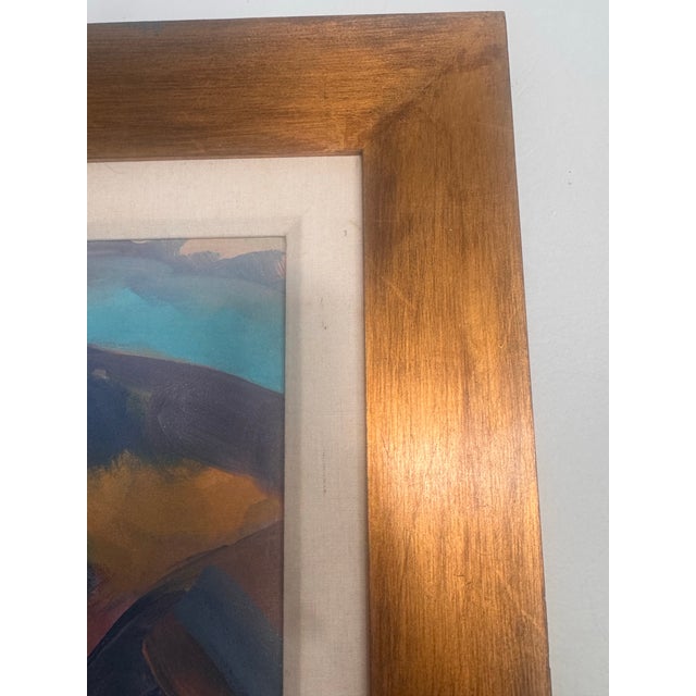 Kevin Broad “Videy / Reykjavik” Iceland Series Acrylic Landscape Painting in Gilt Frame For Sale - Image 9 of 12