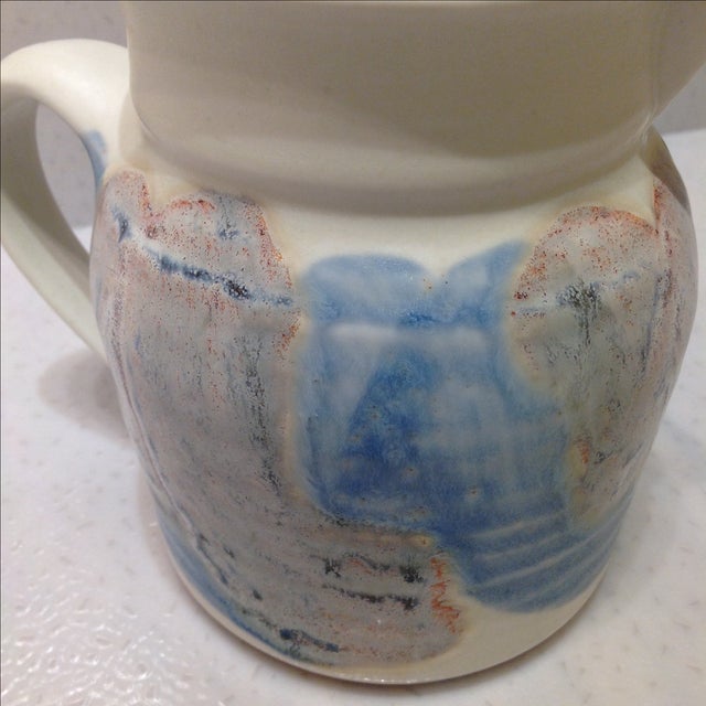 White Vintage Handmade Pottery Vessels - A Pair For Sale - Image 8 of 11