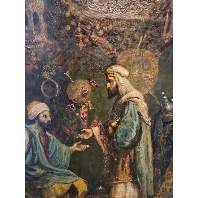 Tan Antique Orientalist Painting F a Bridgeman Style Signed For Sale - Image 8 of 16