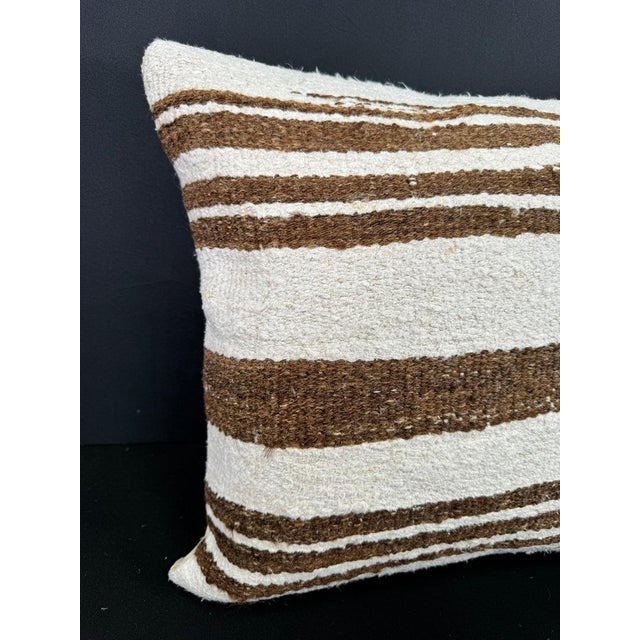 Turkish Hemp Pillow Cushion Natural Beige Brown Cushion Cover 20x20 #30529 Enhance your home decor with our Kilim Pillow...