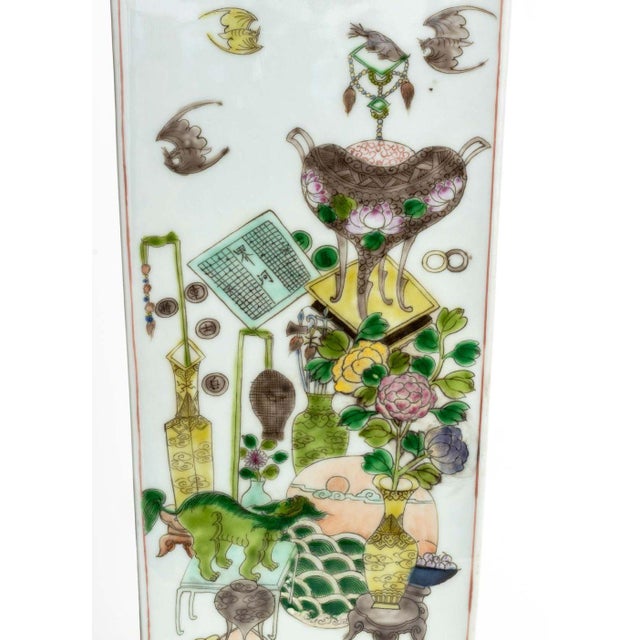 Chinese Famille Verte Square Covered Vases, 2 For Sale - Image 13 of 15