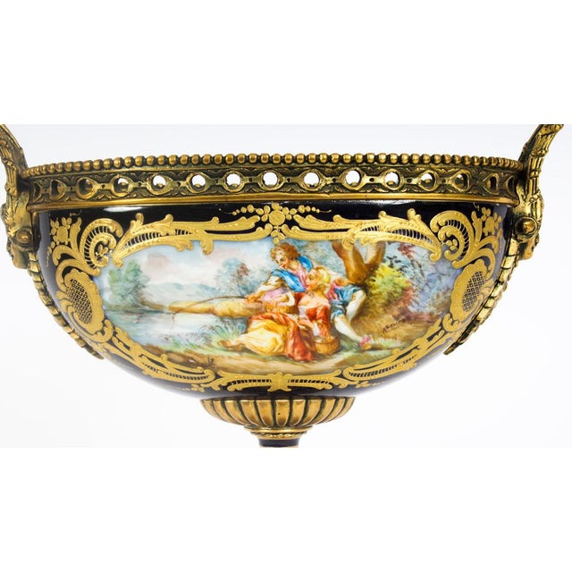 Gold Paris Porcelain & Ormolu Mounted 3 Piece Mantel Set, Early 20th Century, Set of 3 For Sale - Image 8 of 18