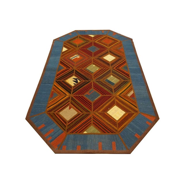 *Close-Out* Condition: New Origin: Turkey Design: Retro Kilim Flatweave Actual size: 4.0 x 7.8 Color: Blue, Brown, Orange,...