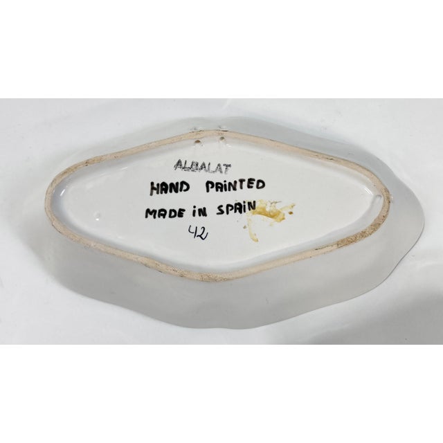 Mid 20th Century Vintage Spanish Ceramic Hand-Painted Floral Motif Dish For Sale - Image 5 of 5