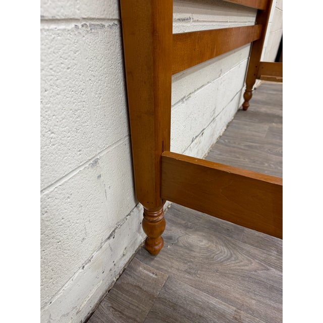 Vintage Full Size Colonial Style Solid Maple Low Poster Bed For Sale - Image 11 of 15