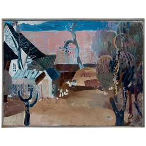 Werner Holenstein Expressionist Painting on Linen, 1966