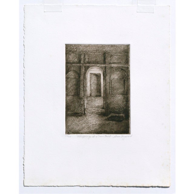 Etching of interior doorways by Susan Varjavand (American, 1941-2018). Numbered, titled, and signed ("13/20 Whisperings at...