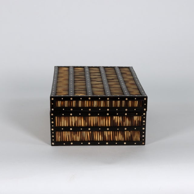 English Anglo Indian Large Scale Ebony and Quill Box, Circa 1880 For Sale - Image 3 of 13