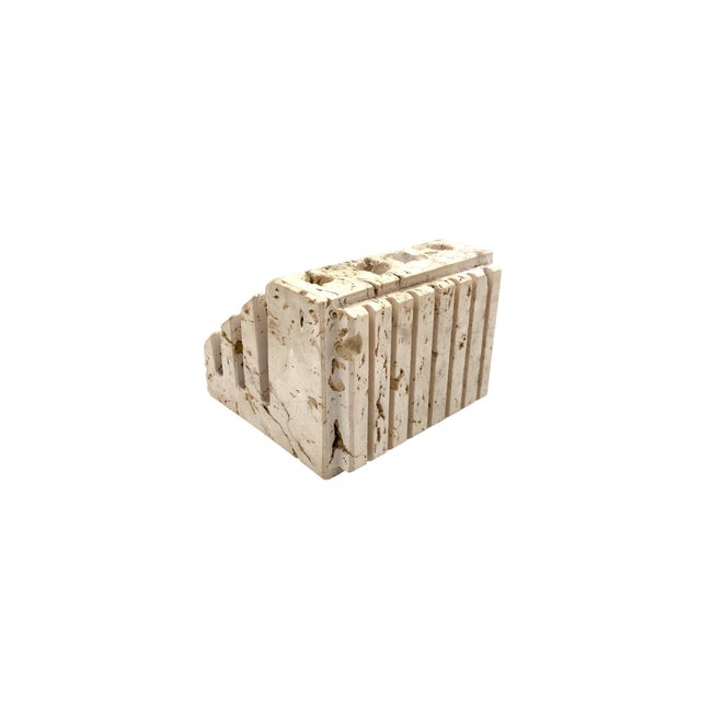 1970s Enzo Mari, Travertine Desk Organizer, Fratelli Mannelli Italy 1970s For Sale - Image 5 of 12