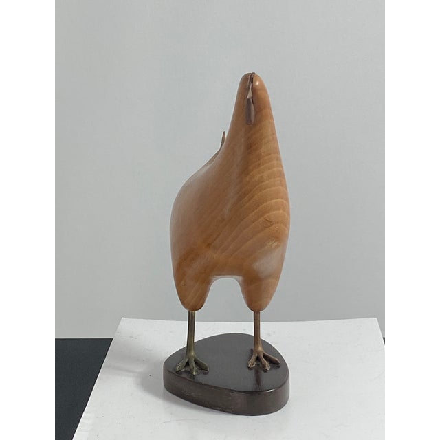 Hagenauer Werkstätte 1930s Hagenauer Wiener Werkstätte Hand-Carved Wooden Chicken Sculpture For Sale - Image 4 of 12