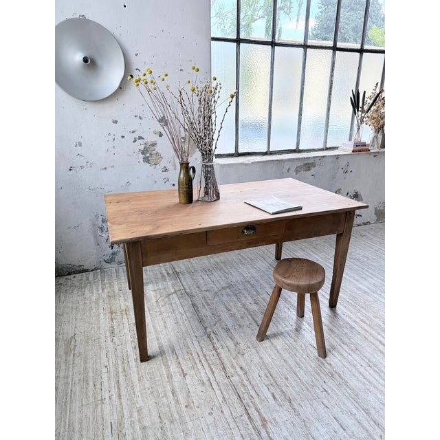 Farmhouse Table with Tapered Cherrywood Legs, 1950s For Sale - Image 10 of 18