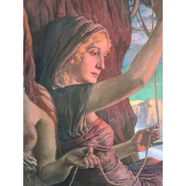Martin Wiegand, The Three Fates, Oil on Canvas, Framed For Sale - Image 5 of 8