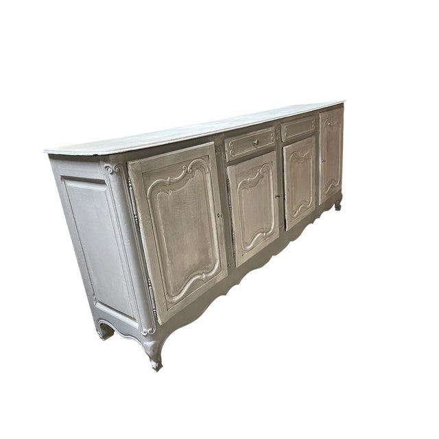 Wood French Painted Dresser in Oak, 1850 For Sale - Image 7 of 8