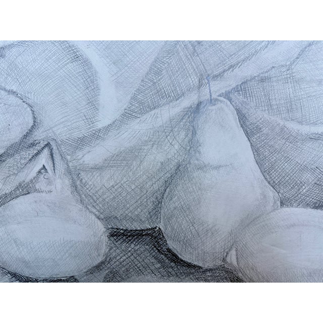 Mid-Century Modern Quiet Tide — Monumental 1942 Academic Still Life Drawing With Cross-Hatching | Auburn University Provenance For Sale - Image 3 of 3