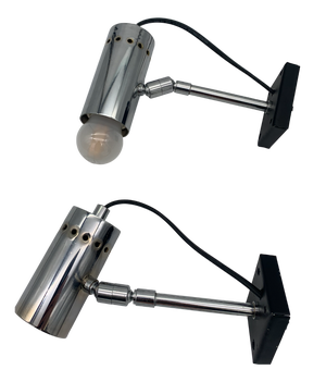 Chrome Wall Spotlights attributed to Stilnovo, 1950, Set of 2