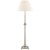 Chapman & Myers by Visual Comfort Signature Swedish Column Buffet Lamp in Polished Nickel with Linen Shade For Sale