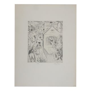 Mily Possoz, Young Girls with Provisions, Original Signed Engraving For Sale