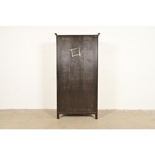 Baker Furniture French Provincial Louis XV Carved Oak Armoire Dresser or Linen Press, Circa 1960s For Sale - Image 15 of 16