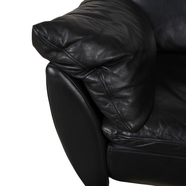 Set of Model 5600 Lounge Chair and Ottoman in Black Leather from Rolf Benz For Sale - Image 6 of 18